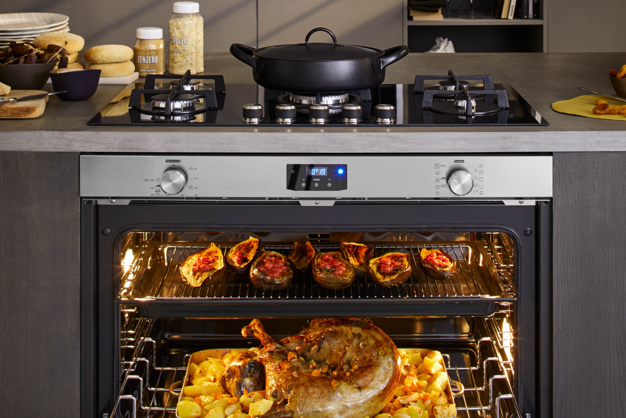 Elba Oven with lemon herb chicken, vegetables, and quinoa, one of our healthy oven-baked recipes